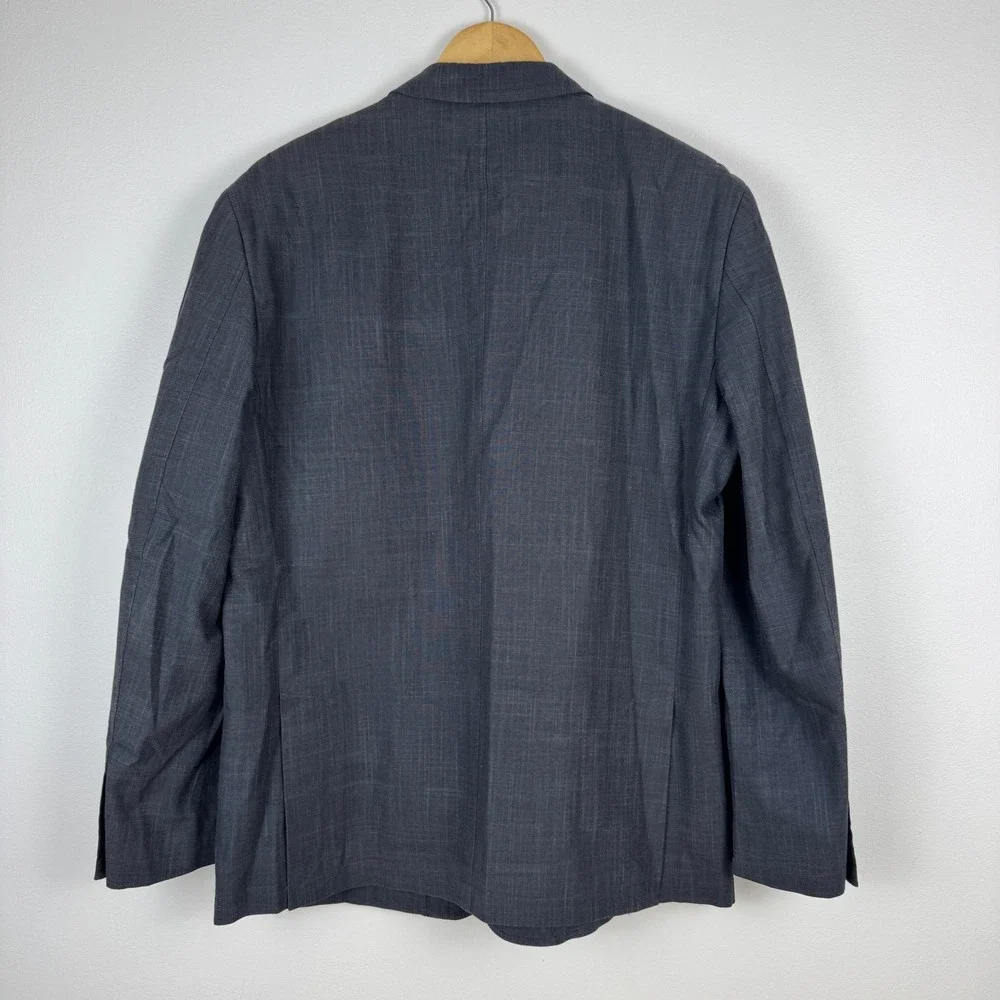 Joseph‎ Abboud Mens Large Blazer Jacket Charcoal Gray 100% Cotton Two Button